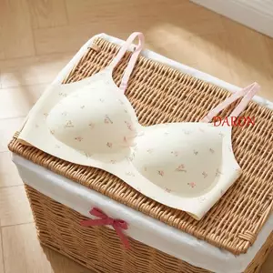 Áo ngực chữ V không dây DARON Dots, Áo ngực in hoa không dấu vết, Áo ngực tập hợp chống sốc mềm mại có thể điều chỉnh chống sốc chống chảy xệ cho nữ thể thao