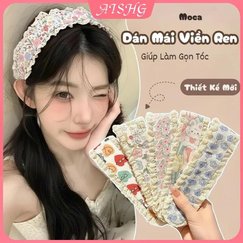 AISHG Hoa Dệt Kim Dính Chắc Chắn Velcro Băng Đô Nữ Băng Đô Tóc Ngọt Ngào Phụ Kiện Tóc