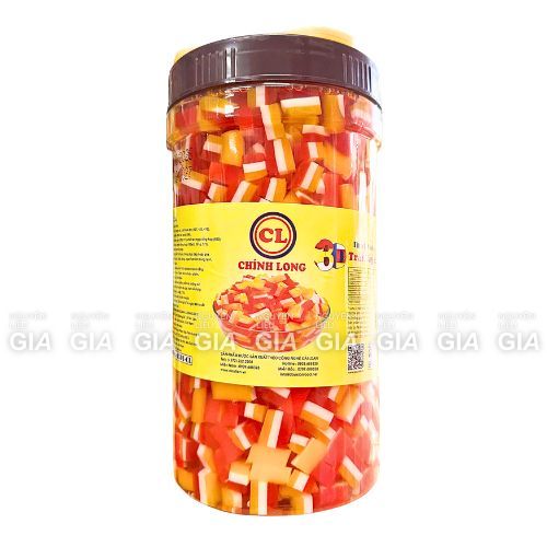 Thạch topping Chính Long hũ 2kg3 - THẠCH 3D TRÁI CÂY