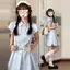 Áo Sơ Mi Sọc Màu Xanh Trẻ Em Mùa Hè 2026 Phong Cách Mới Preppy Phong Cách Đẹp Đầu Tiên Tình Yêu Nguyên Chất Váy Eo hẹp