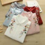 Áo sơ mi nữ Cotton trắng thêu hoa dài tay nữ cổ ngọt ngào làm việc hàng đầu