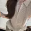 Phong cách mới của Mỹ Retro Mùa hè Kẻ sọc mỏng hơn trông Preppy Áo sơ mi kẻ sọc mỏng vừa vặn Ve áo sơ mi ngắn tay eo hẹp Top