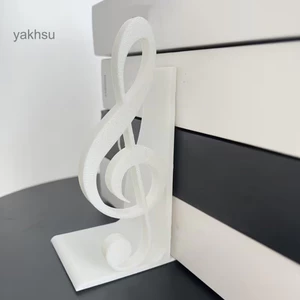 Thai| Bộ sắp xếp sách thư viện, Music Note Bookend, Tác phẩm điêu khắc in 3D một mảnh, Tượng trang trí đế rắn ổn định để trang trí văn phòng và máy tính để bàn nghệ thuật tại nhà