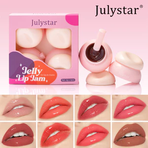 Son bóng trong suốt Dudu Lip Jelly Texture Lip Glaze Set Mirror Lip Cheek Dual-use Dưỡng ẩm Dưỡng ẩm Dễ màu Li