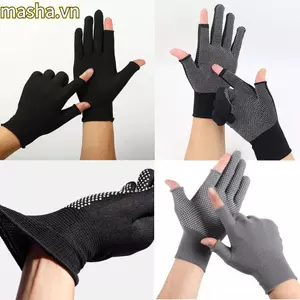 Găng Tay Lái Xe, Găng Tay Chống Nắng Chống Trơn Trượt, Chống Nắng Mở Hai Ngón Tay Co Giãn Găng Tay Câu Cá Xuân Hè
