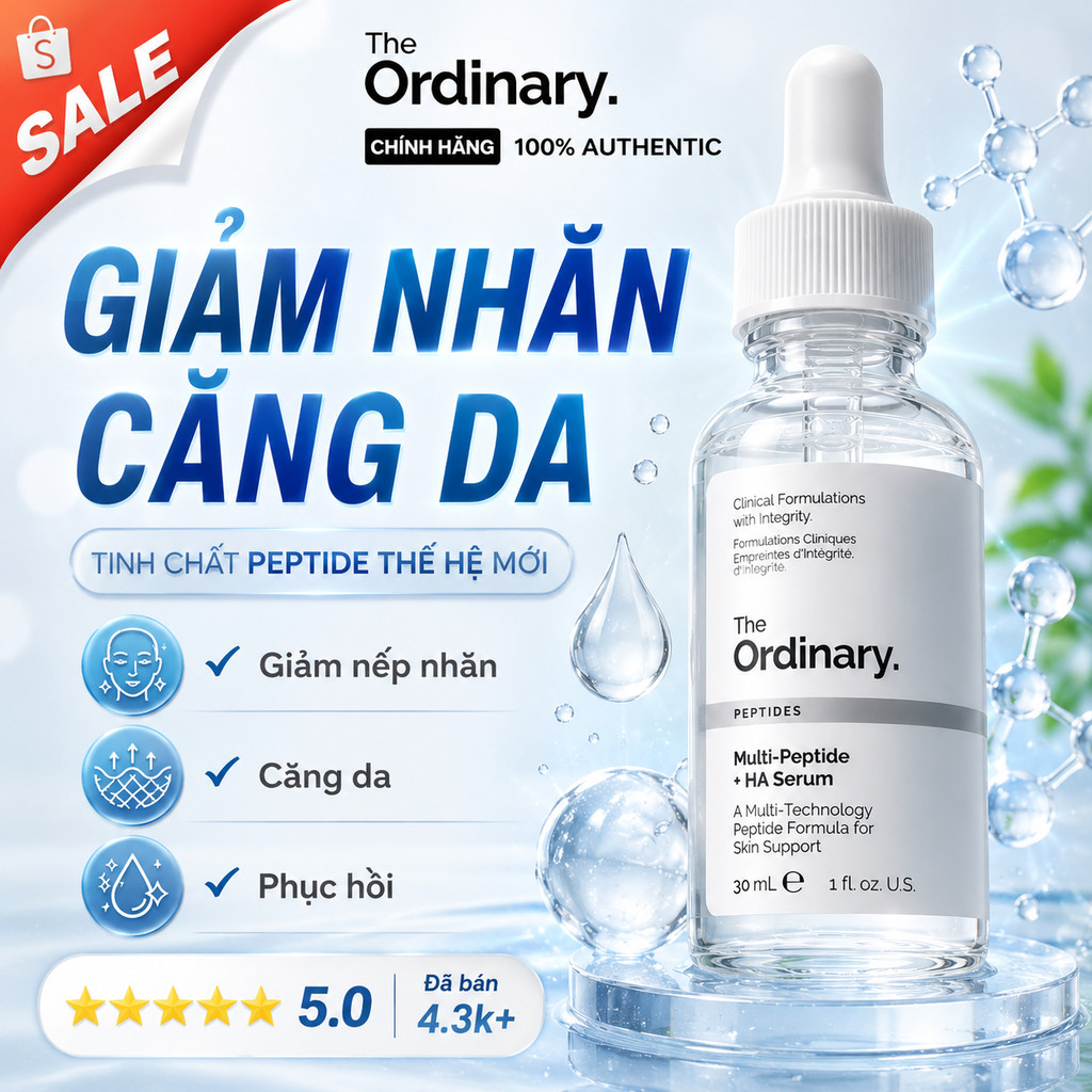 Serum The Ordinary Multi Peptide + HA 30ml Chống Lão Hóa Giảm Nhăn Căng Da Chính Hãng