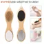 FAVORITEGOODS Máy chà bàn chân hai mặt 4 trong 1, Đá mài Dụng cụ chăm sóc bàn chân có tay cầm thoải mái, bằng gỗ đa chức năng có dây buộc Máy chà bàn chân tẩy tế bào chết Chăm sóc cá nhân