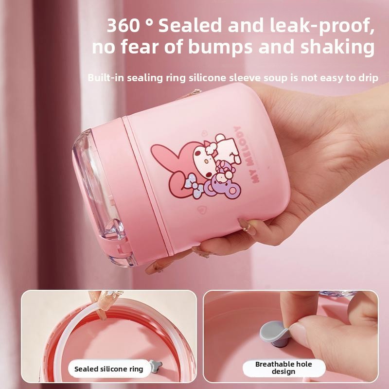 520Ml Hoạt Hình Sanrio My Melody Ăn Sáng Cốc Cinnamoroll Kawaii Di Động 304 Cách Nhiệt Cốc Sữa Hộp Cơm Trưa Túi Ăn Trưa