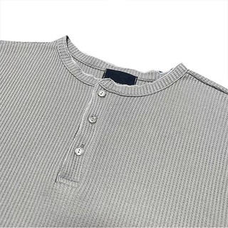 Áo thun nam dài tay cổ Henley ESEA, chất lượng cao, thiết kế trung tính