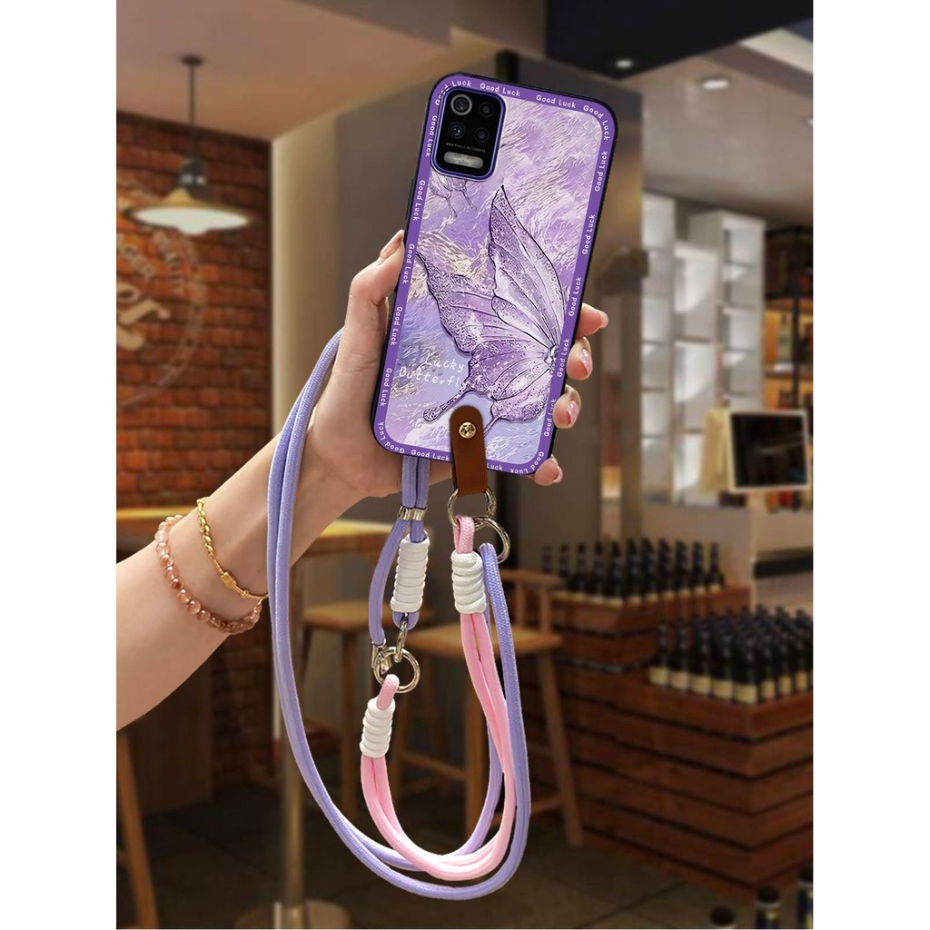 Ốp Điện Thoại Bảo Vệ Chống Thấm Nước Cho LG K52 / Q52 / K62 / K62 + Thiết Kế Thời Trang Chống Bụi Bọc Toàn Bộ Vỏ Mềm TPU Dễ Thương Ốp Lưng Hoạt Hình Dây Vòng Cổ Chống Va Đập Graffiti Silicone