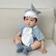 BH2 cá mập cho bé Bộ áo liền quần mùa thu mới Trang phục chụp ảnh Halloween Tay nghề tinh tế HB2