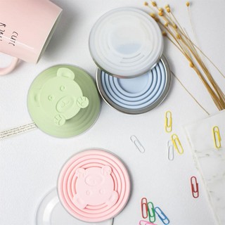 LOOKSHOW 180ml / 270ml Cốc nước gấp silicon di động có nắp và dây buộc Kính thiên văn chịu nhiệt có thể gập lại có thể gập lại để cắm trại du lịch E3W3