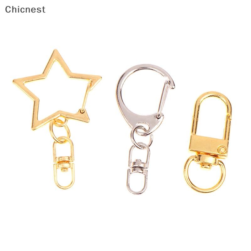 [Chc] 10 Chiếc Ngôi Sao Pentagram Hình Chữ D Rỗng Móc Khóa DIY Phụ Kiện Tôm Hùm Khóa Móc Khóa Trang Sức Làm Phát Hiện [VN]