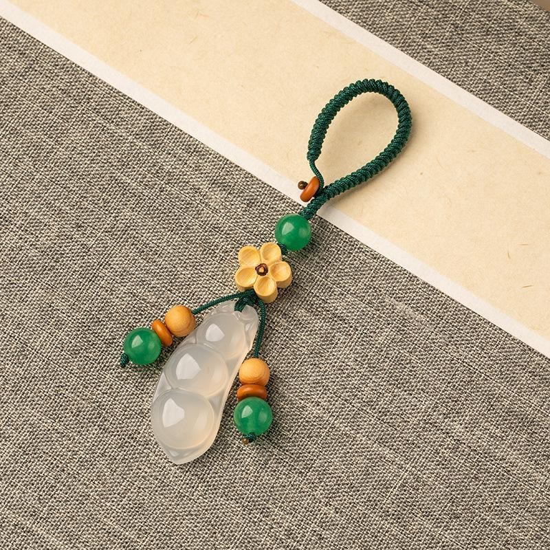 Marrow Green Bean Móc Khóa Mặt Dây Chuyền Khóa An Toàn Xe Chìa Khóa Mặt Dây Chuyền Treo Quà Tặng Văn Học 25.9.5