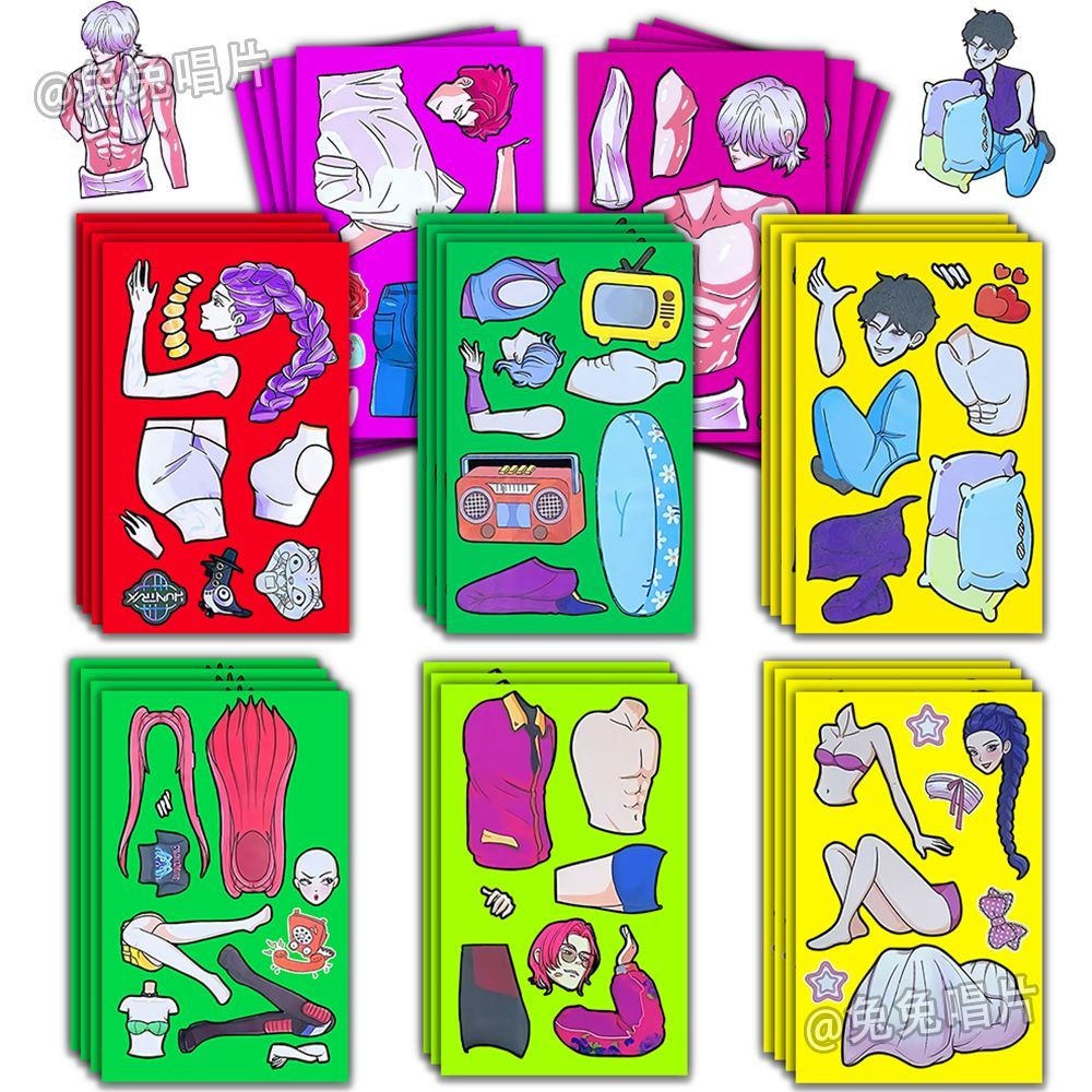 8 Chiếc KPop Demon Hunters SAJA BOYS Reload Sticker JINU RUMI Anime Perimeter Trang Trí
