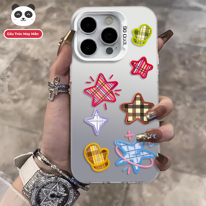 Ốp Lưng iPhone Hình Ngôi Sao Nhiều Màu Rực Rỡ  - Tương Thích 16/15/14/13/12/11 Pro Max, XS Max, X