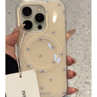 Sang Trọng Màu Vàng Đáy Toàn Màn Hình Màu Xanh Nơ Hoa Từ Giá Đỡ Ốp lưng Thích Hợp Cho iPhone17 16 15 14 13 Pro Max Chống Sốc Bảo Vệ Camera Ốp Lưng Cứng Chống Rơi