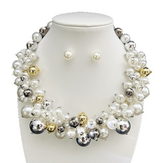 Đồ trang sức cổ điển: Dây chuyền ngắn ngọc trai giả, choker sang trọng, phù hợp cho các bữa tiệc