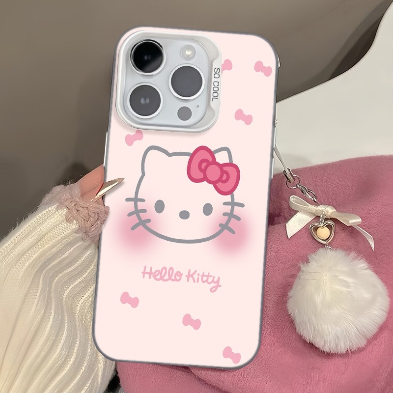 Ốp Lưng iPhone Hình Hello Kitty Nơ Dễ Thương - Tương Thích 16/15/14/13/12/11 Pro Max, XS Max, X