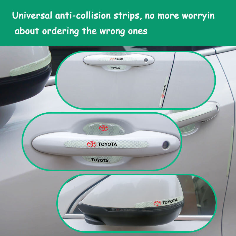 8 Miếng Tay Nắm Cửa Ô Tô Chống Trầy Xước Phim Bảo Vệ Decal Cửa Xe Bát Miếng Dán Phản Quang Dạ Quang PVC Cho Xe Toyota Innova Wigo Avensis Auris Hilux Avanza Wish Vios Agya