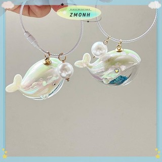ZMONH Cá Voi Dễ Thương Cá Heo Móc Khóa Động Vật Biển Búp Bê Móc Khóa Phụ Kiện Xe Hơi Dành Cho Nam Nữ Cặp Đôi Túi Trang Sức