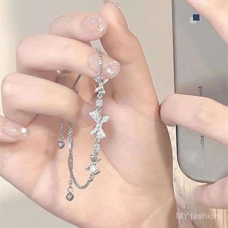 Nhẹ Sang Trọng Cung Zircon Kéo Vòng Tay Bé Gái Mùa Hè, ins Niche Thiết Kế Cảm Giác Cao Cấp 2025 Phong Cách Mới Trang Sức