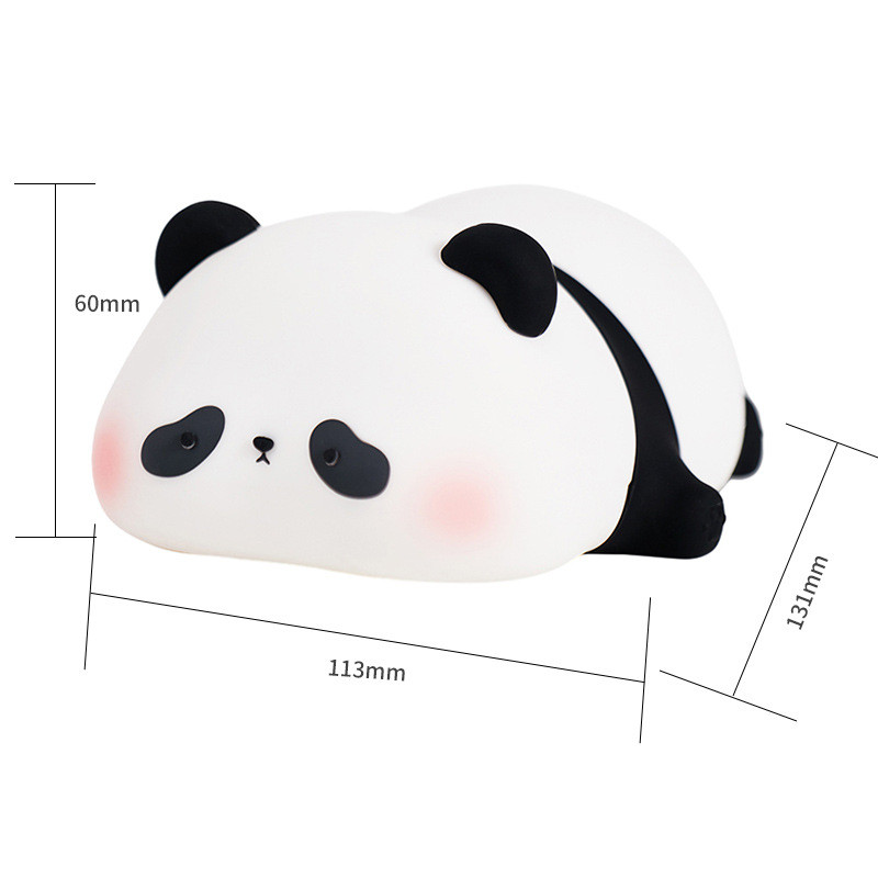 Đèn Ngủ Gấu Trúc, Chất Liệu Silicon Mềm Mại, Điều Chỉnh Độ Sáng, Ánh Sáng Mờ An Toàn,Quà Tặng Cho Bé