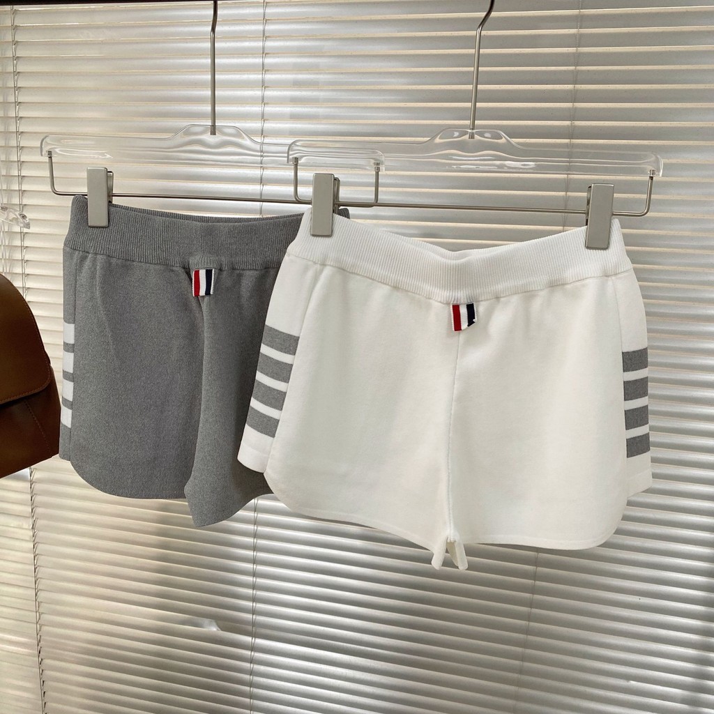 thombrowne 8969Side Stripe Shorts Spring Summer College Style Four-Stripe Ice Silk Hot Pants Women's Summer Wear