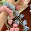 SAIA Floral Scrunchie, Tulips Floral With Dangling Ribbon Hair Tie, Le Muguet Ethereal Design Dangling Ribbon Trang trí Nữ