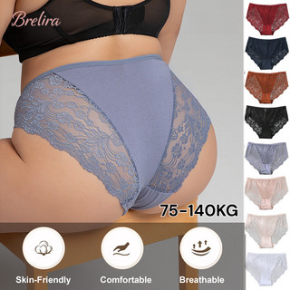『Brelira』[75-140KG] Quần lót ren cỡ lớn gợi cảm thoải mái liền mạch cotton thoáng khí đáy quần lót nữ