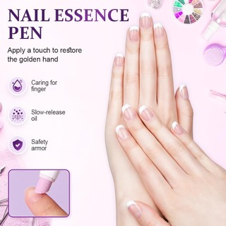 Bút chăm sóc móng tay 3 trong 1, 2025 Nâng cấp Bút dầu biểu bì cho móng tay, Bút đệm móng tay cho Hangnails Dầu chăm sóc móng chân hư tổn khô