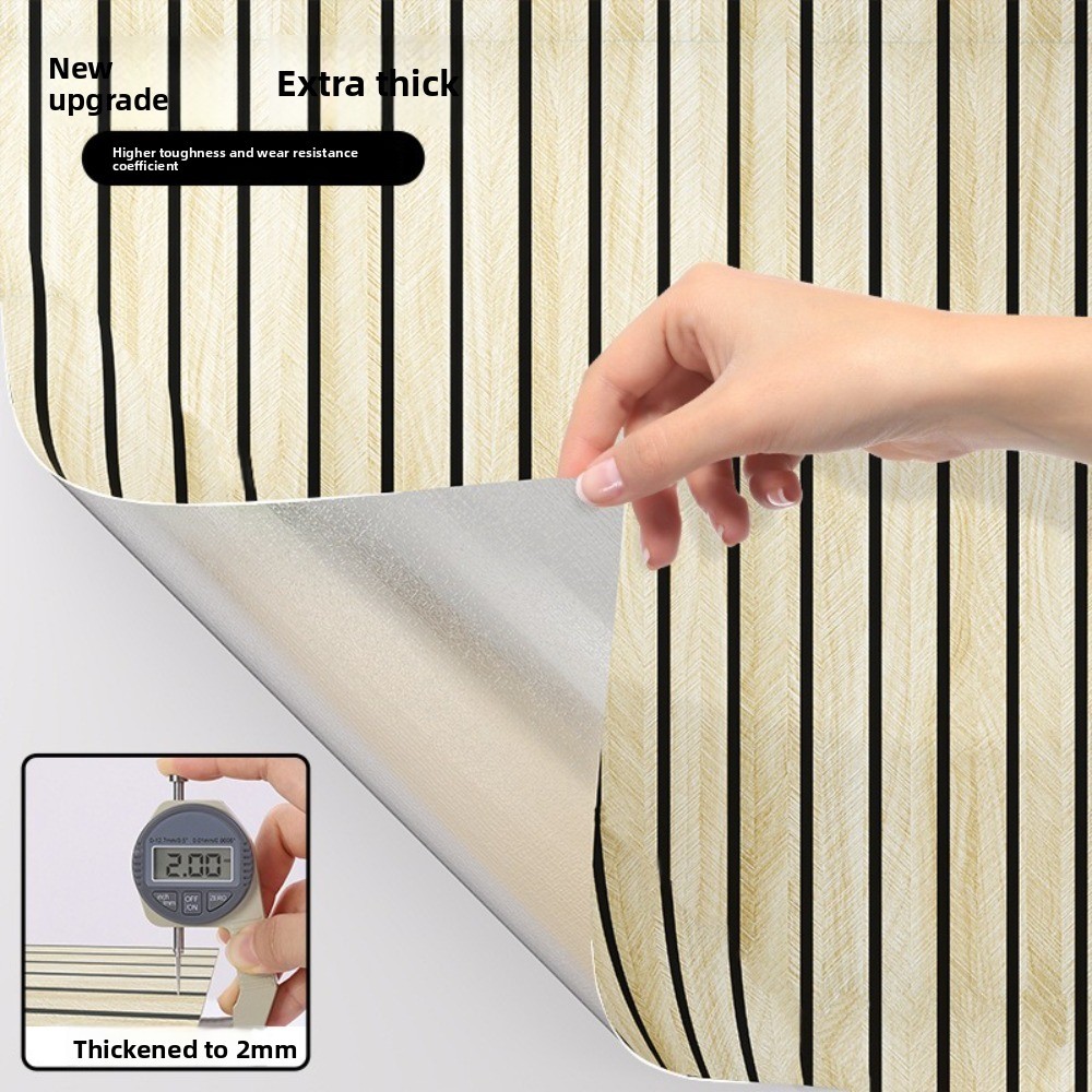Trần xốp THFENG, Dán tường tự dính chống thấm nước, Họa tiết gỗ tuyến tính 0,6x3m Vỏ và dán giấy dán tường tại nhà