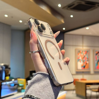 [JLK] Ốp từ tính siêu mỏng bằng nhựa cứng trong suốt sang trọng cho iPhone 17 Air 16E 16 15 14 Plus 13 12 11 Pro Max Vỏ bảo vệ Camera