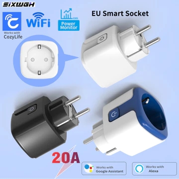 Ổ cắm WIFI 20A Ổ cắm thông minh Hỗ trợ phích cắm EU Hỗ trợ điều khiển ứng dụng Alexa & Google Home Điều khiển bằng giọng nói