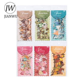 JIANWU Handmade Đảng Series Lễ Hội Cổ Điển Rỗng Phong Cảnh Chất Liệu Cắt Dán Sổ Lưu Niệm Nhãn Dán Sáng Tạo Tạp Chí Văn Phòng Phẩm