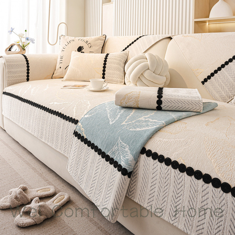 Pháp Sofa Đệm Bốn Mùa Đa Năng 2025 Phong Cách Mới Nhẹ Da Sang Trọng Sofa Bao Chống Trơn Trượt Sofa Khăn Vải Đệm