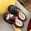 XIXITIAO Dép cotton nữ cho phòng ngủ mùa đông, hình chó cây thông Noel, giữ ấm sáng tạo