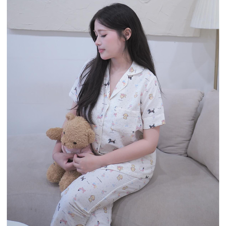 BỘ NGỦ THIẾT KẾ RIÊNG 3 CHI TIẾT CHÚ CÚN CHẤM BI