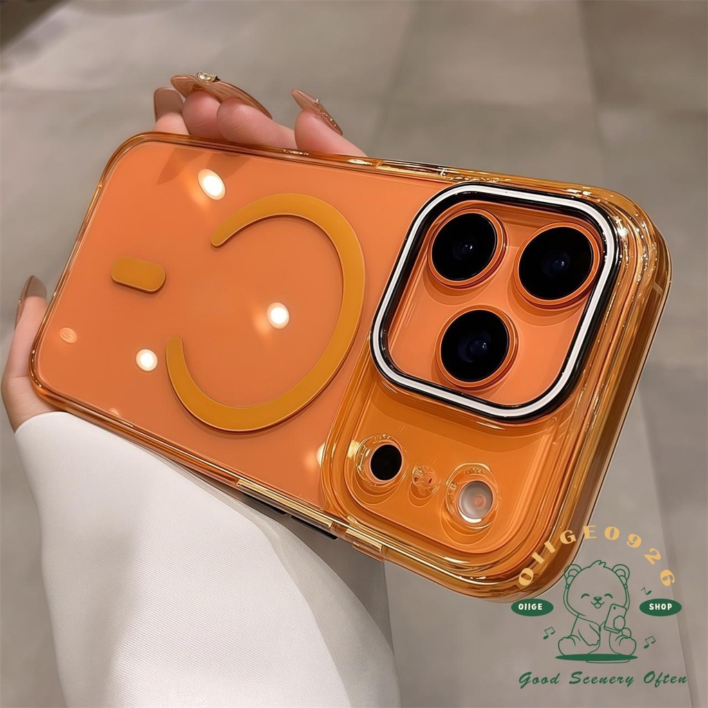 【 Ốp lưng iPhone17 】 Vỏ điện thoại từ tính pha lê đá cam iphone17 Pro Max 16 15 14 13 cho vỏ iPhone vỏ mềm silicon TPU chống sốc