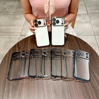 [JLK] Mạ Trong Suốt Lấp Lánh Pha Lê HD Dành Cho iPhone 17 Air 17Pro 16 15 Pro Max 16Plus Ống Kính Kính Phim Mỏng Siêu Mỏng Vỏ Cứng