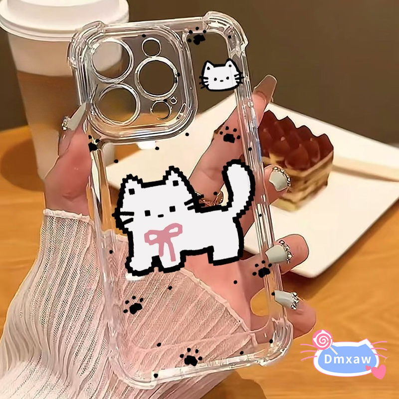Ốp Điện Thoại Mèo Đen Dễ Thương Cho OPPO Reno 6 5 Pro Plus 6Z 5F 5Z 5K 4 Pro SE Lite 4F 4Z 3 Pro 2 2Z 2F Z ACE 2 5G 4G Vỏ Phim Hoạt Hình Bốn Góc Vỏ Mềm Trong Suốt Chống Sốc