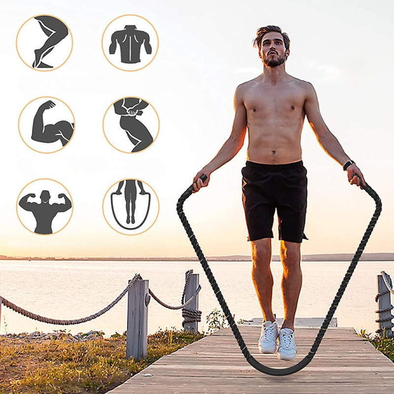 Dây Nhảy Boxing Gym Tập Thể Lực Nặng 1.2kg Dài 2.8m Đến 3m, Chuyên dụng tập Boxing, Gym và rèn luyện sức bền