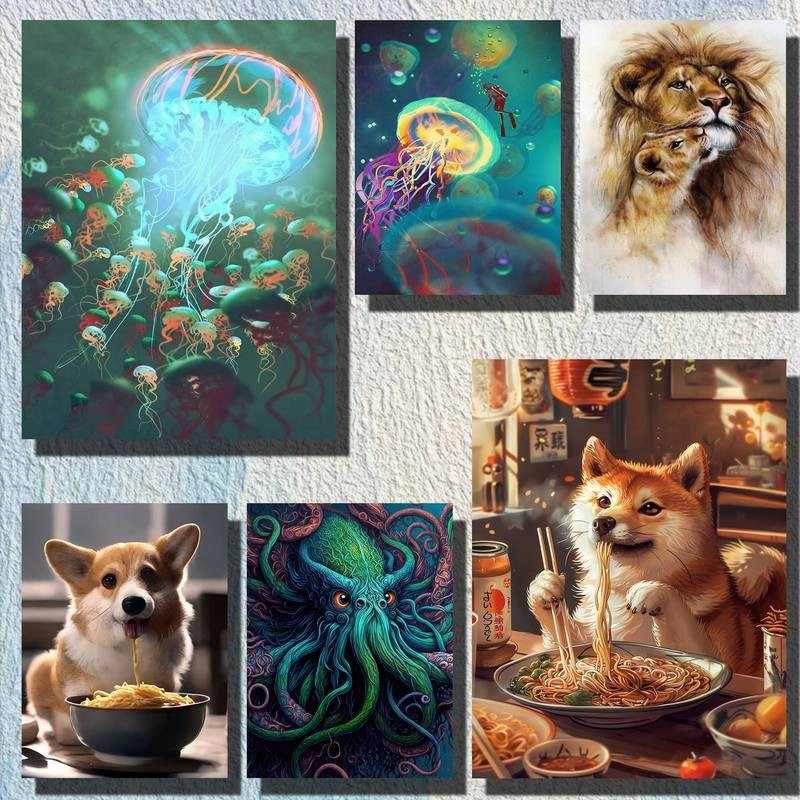 Động Vật Dễ Thương Than Khóc Rừng Màu Nước Tranh Canvas Cho Nghệ Thuật Trang Trí Tường Nhà Canvas Poster