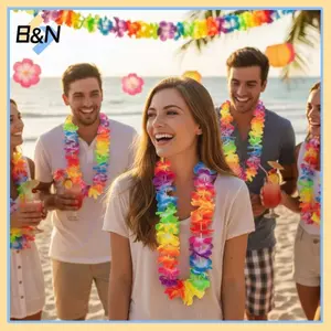 Trang trí tiệc B & N Luau 10 chiếc Dây buộc hoa Hawaii cho lễ kỷ niệm bãi biển Hawaii sôi động.