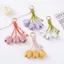 WANYEDI Móc Khóa Mặt Dây Chuyền, Hạt Giọng Vàng Túi Charm, Phong Cách Tua Rua Thanh Lịch Hình Hoa Tulip Da Như Trang Trí Quyến Rũ Quà Tặng Phụ Kiện
