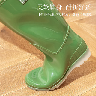 Giày Đi Mưa Nữ Thời Trang Ngoài Mặc Ống Dài Giày Đi Mưa Chống Thấm Nước Chống Trơn Trượt Bắt Giày Nước Biển Giày Cao Su Đế Dày 7XL3