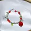 PNPIA- Vòng Tay Quyến Rũ Dâu Tây Tinh Tế Ngọt Ngào Dễ Thương Handmade Đính Hạt Vòng Tay Tươi Đẹp Phù Hợp Với Dây Xích Cổ Tay Cho Nữ Bé Gái Tiệc Quà Tặng
