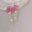 Ngôn ngữ hoa Senling Thích hợp cho du lịch tiệc sinh viên ~ Bông tai hoa màu Lily of the Valley Tua rua Bông tai dài