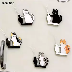 Bộ sưu tập máy đánh trứng mèo SMILE Đồ trang trí, Hộp tưởng niệm lưu trữ tóc mèo hoạt hình từ tính, Bình đẩy mèo Acrylic dễ thương để trang trí nhà cửa