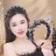 E-WOITD Tính Khí Thanh Lịch Pha Lê Bướm Tóc Vòng Thời Trang Hàn Quốc Ngọt Ngào Chống Trơn Trượt Tiệc Cưới Phụ Kiện Tóc E-WOITD